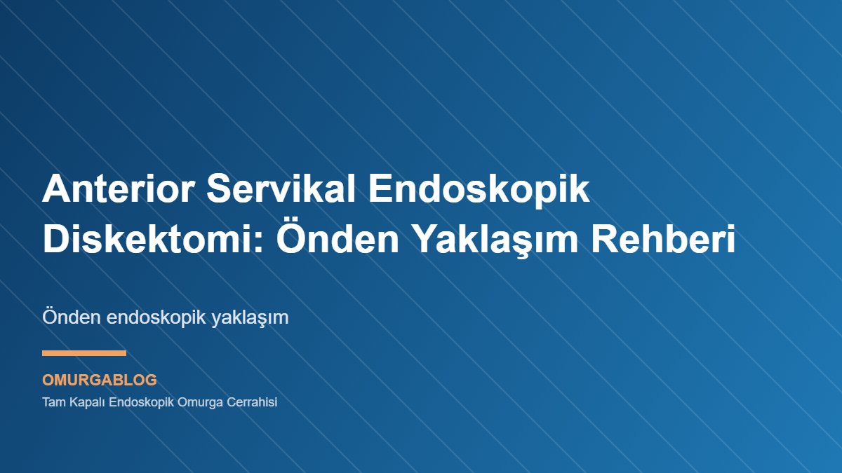 Anterior endoskopik servikal diskektomi tekniğinin şematik görseli